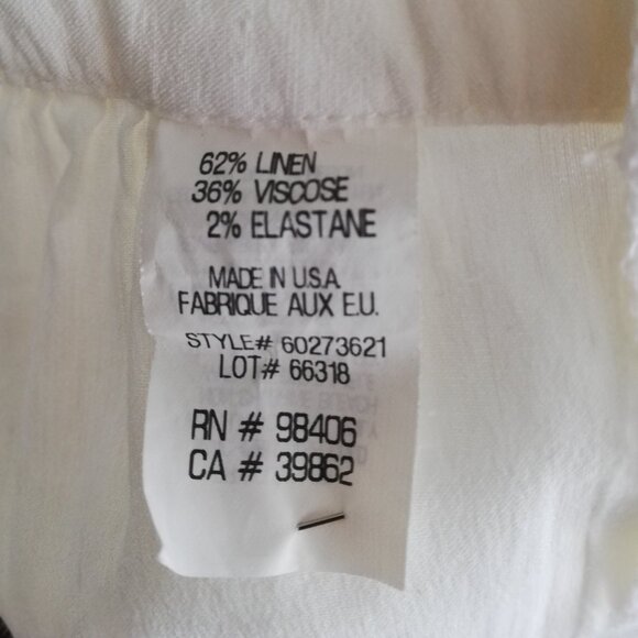 Theory Off White Linen Blend Dress with Belt Size 6 - Picture 10 of 11